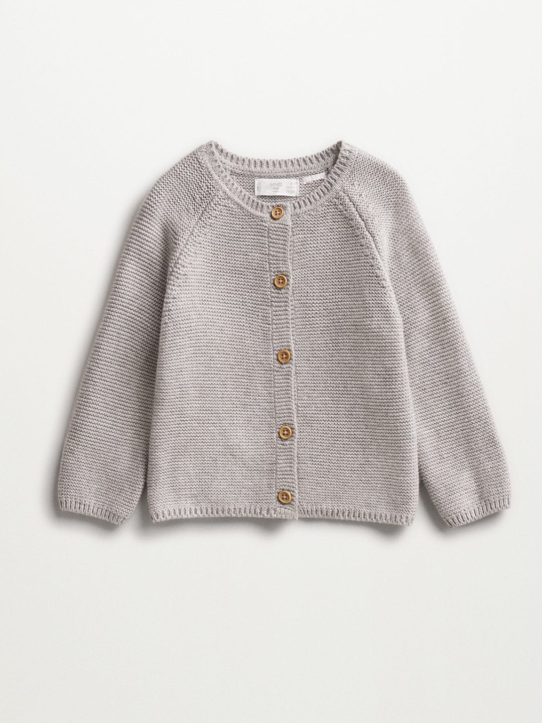 Buy Mango Kids Infant Girls Grey Self Design Cardigan - Sweaters for ...