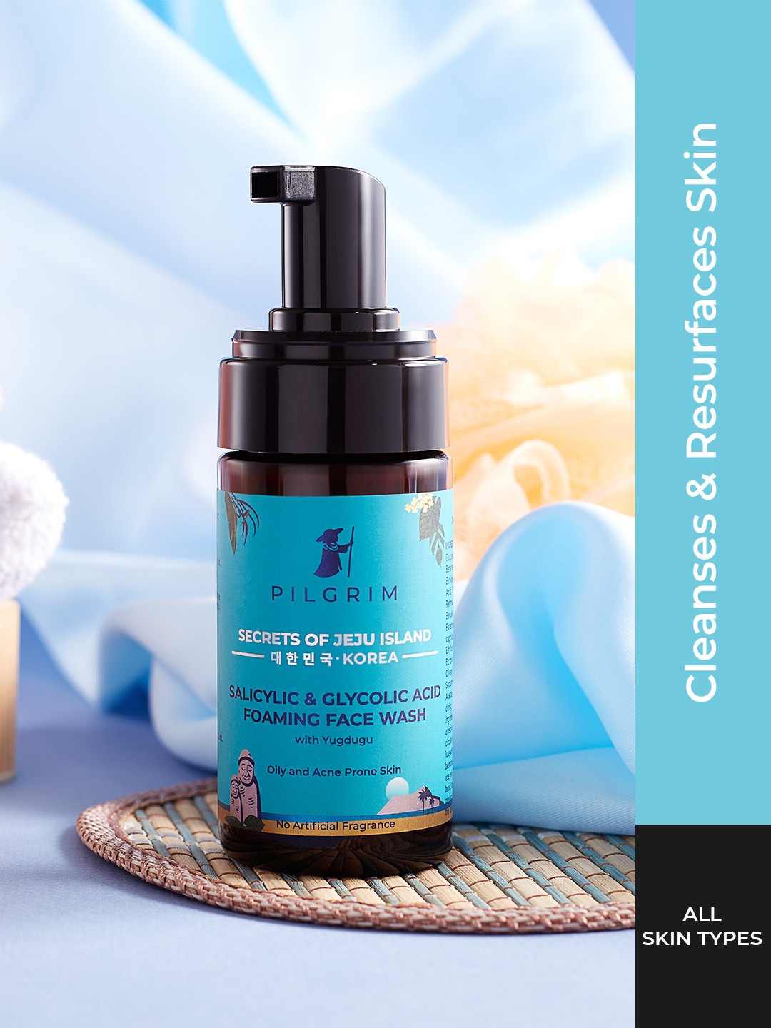 Buy Pilgrim Salicylic (BHA) & Glycolic Acid (AHA) Foaming Face Wash For Acne Prone Skin Face