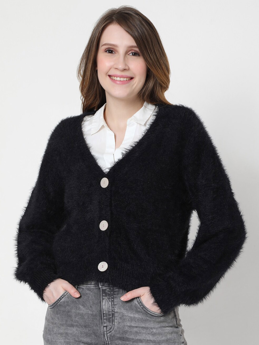 Buy Vero Moda Women Black Cardigan - Sweaters for Women 15974280 | Myntra