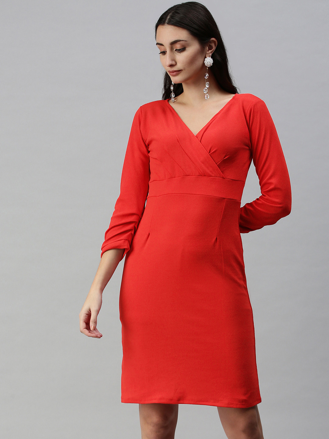 Buy Selvia Red Scuba Bodycon Dress Dresses for Women 15979432 Myntra