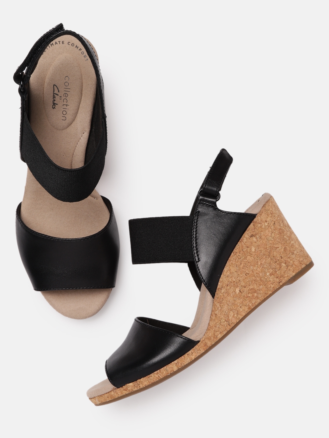 Buy Clarks Black Solid Leather Wedges - Heels for Women 15983090 | Myntra