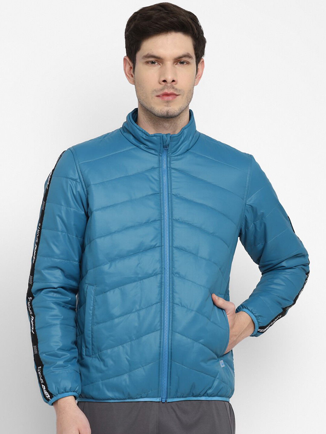Buy FURO By Red Chief Men Blue Water Resistant Padded Jacket Jackets