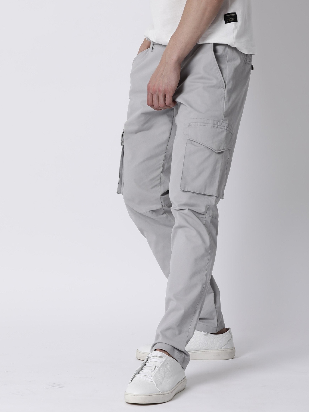 men grey cargos