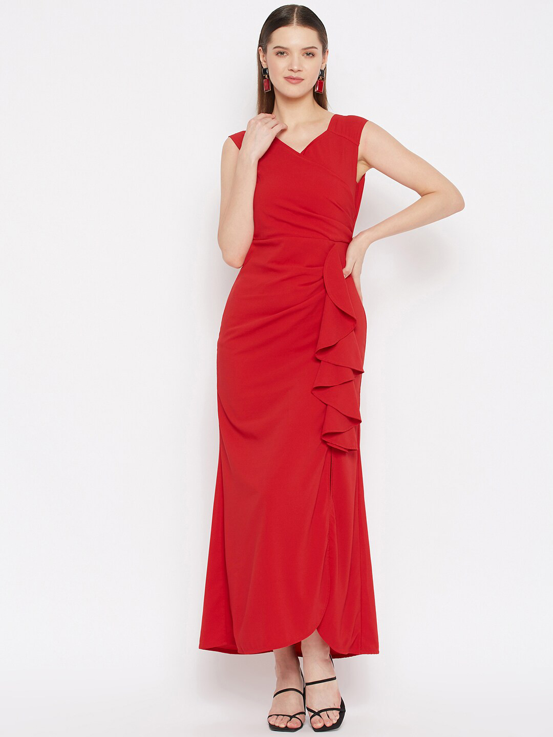 Buy Imfashini Red Maxi Cocktail Dress Dresses for Women