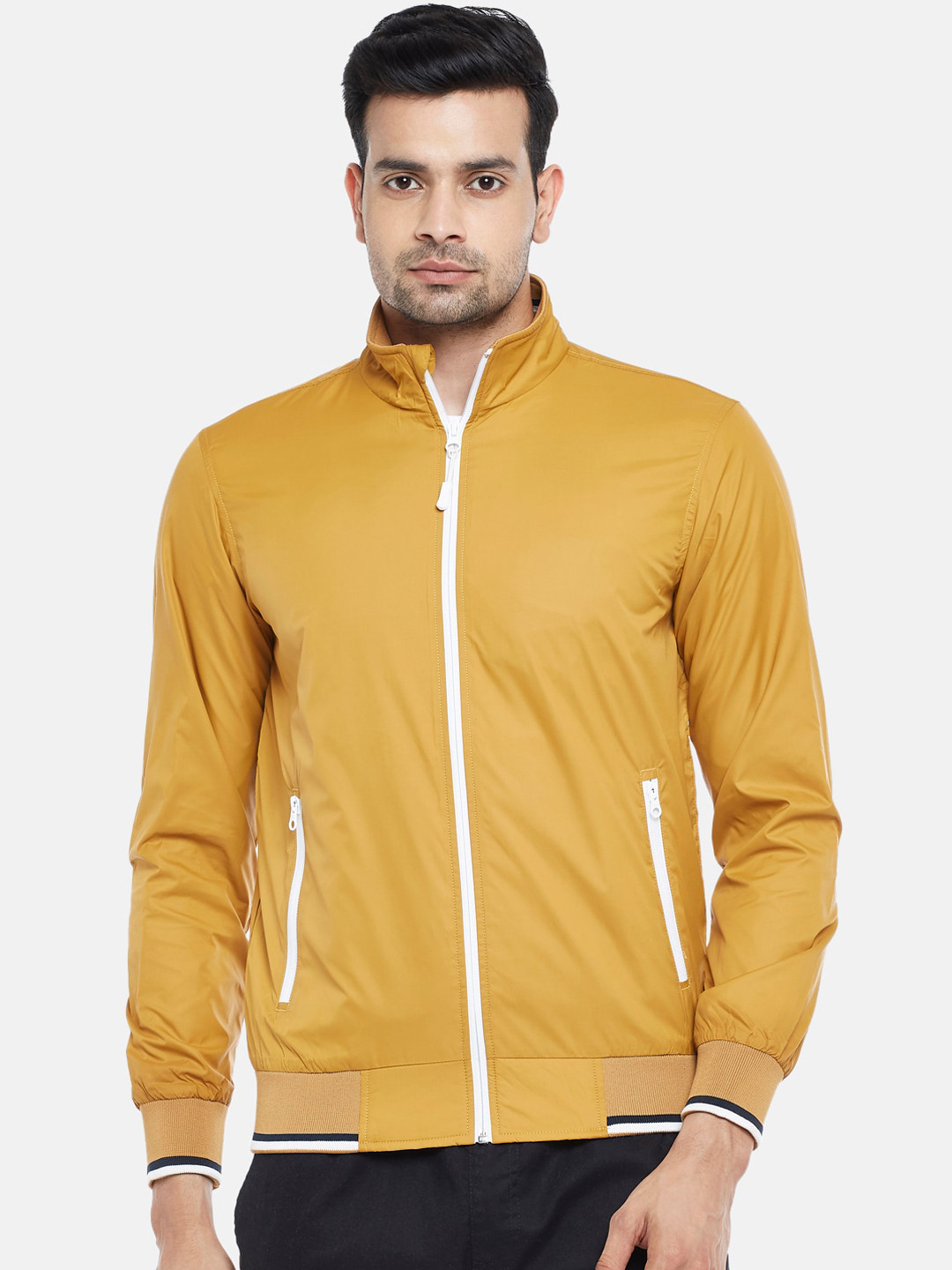 Buy Urban Ranger By Pantaloons Men Mustard Yellow Solid Bomber Jacket Jackets for Men 15994126