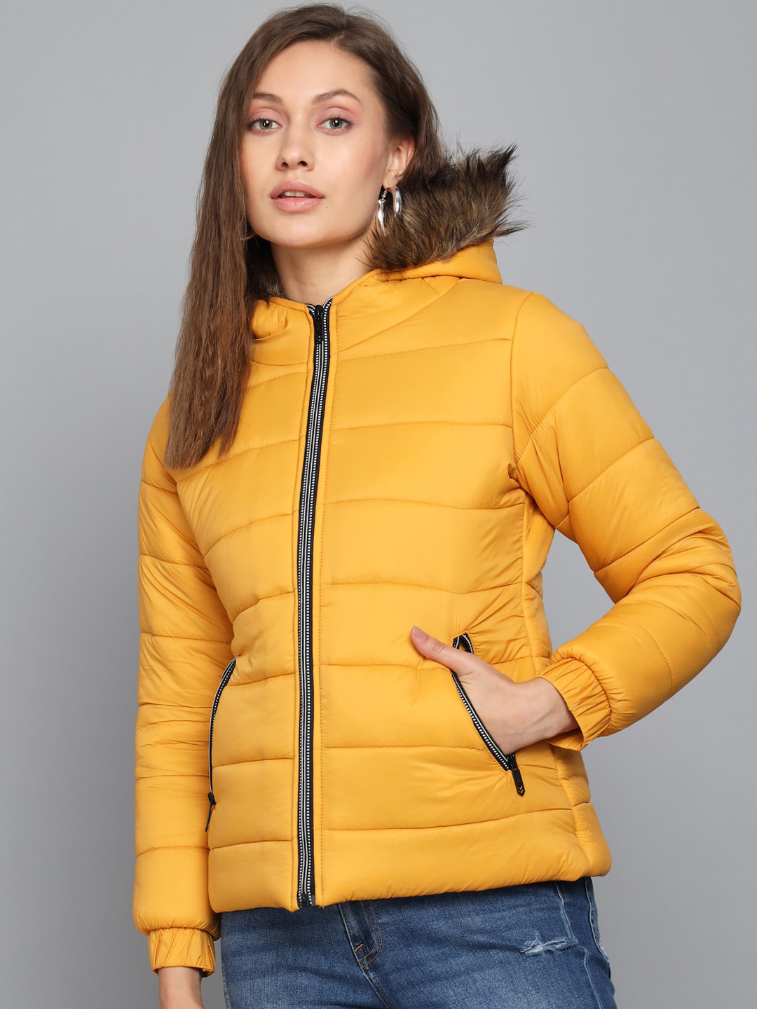 Buy Kotty Women Yellow Outdoor Puffer Jacket Jackets for Women