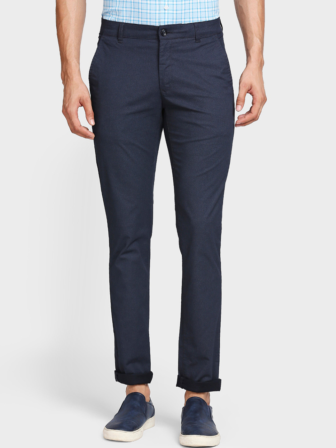 Buy ColorPlus Men Blue Chinos Trousers - Trousers for Men 16002254 | Myntra