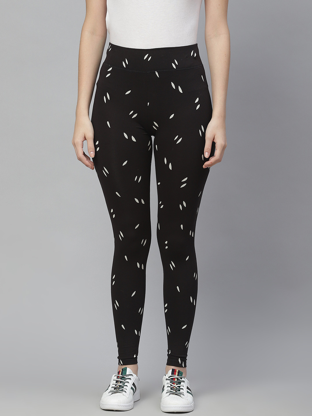 Buy Marks & Spencer Women Black Printed Ankle Length Leggings