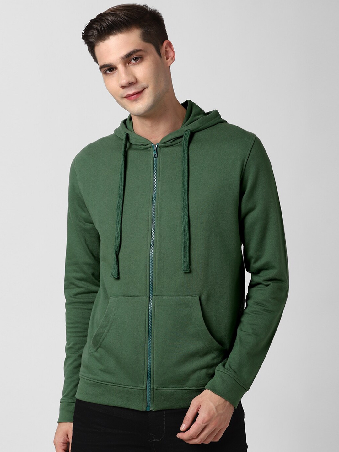 Buy Peter England Casuals Men Green Hooded Sweatshirt - Sweatshirts for ...