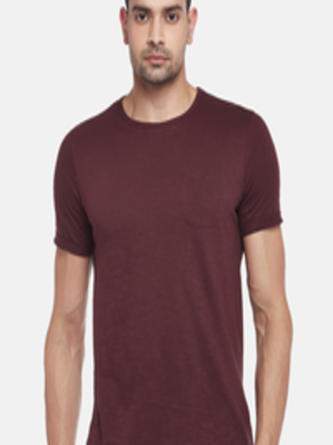 Buy People Men Maroon V Neck Pockets T Shirt - Tshirts for Men 16009412 ...