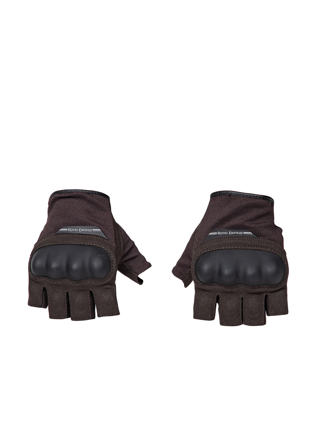 Buy Royal Enfield Brown Solid Leather Half Gloves Gloves for Unisex