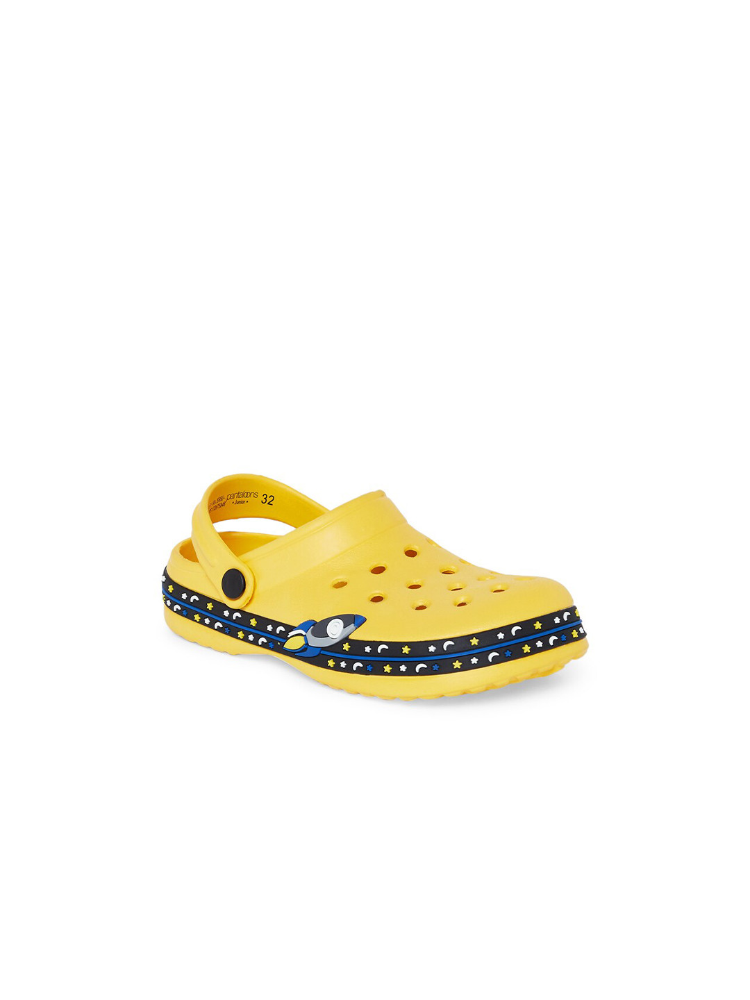 Buy Pantaloons Junior Boys Yellow & Black Rubber Clogs Flip Flops for