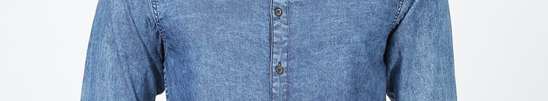 Buy Llak Jeans Men Blue Slim Fit Faded Denim Casual Shirt - Shirts for ...