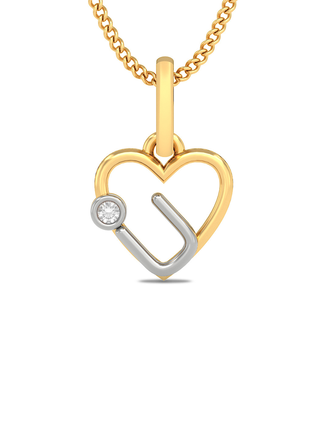 Buy BlueStone 0.564 G18KT Gold The Love For You Pendant With Diamonds Pendant Diamond for