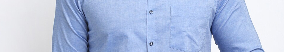 Buy La Mode Men Blue Slim Fit Opaque Pure Cotton Casual Shirt - Shirts ...