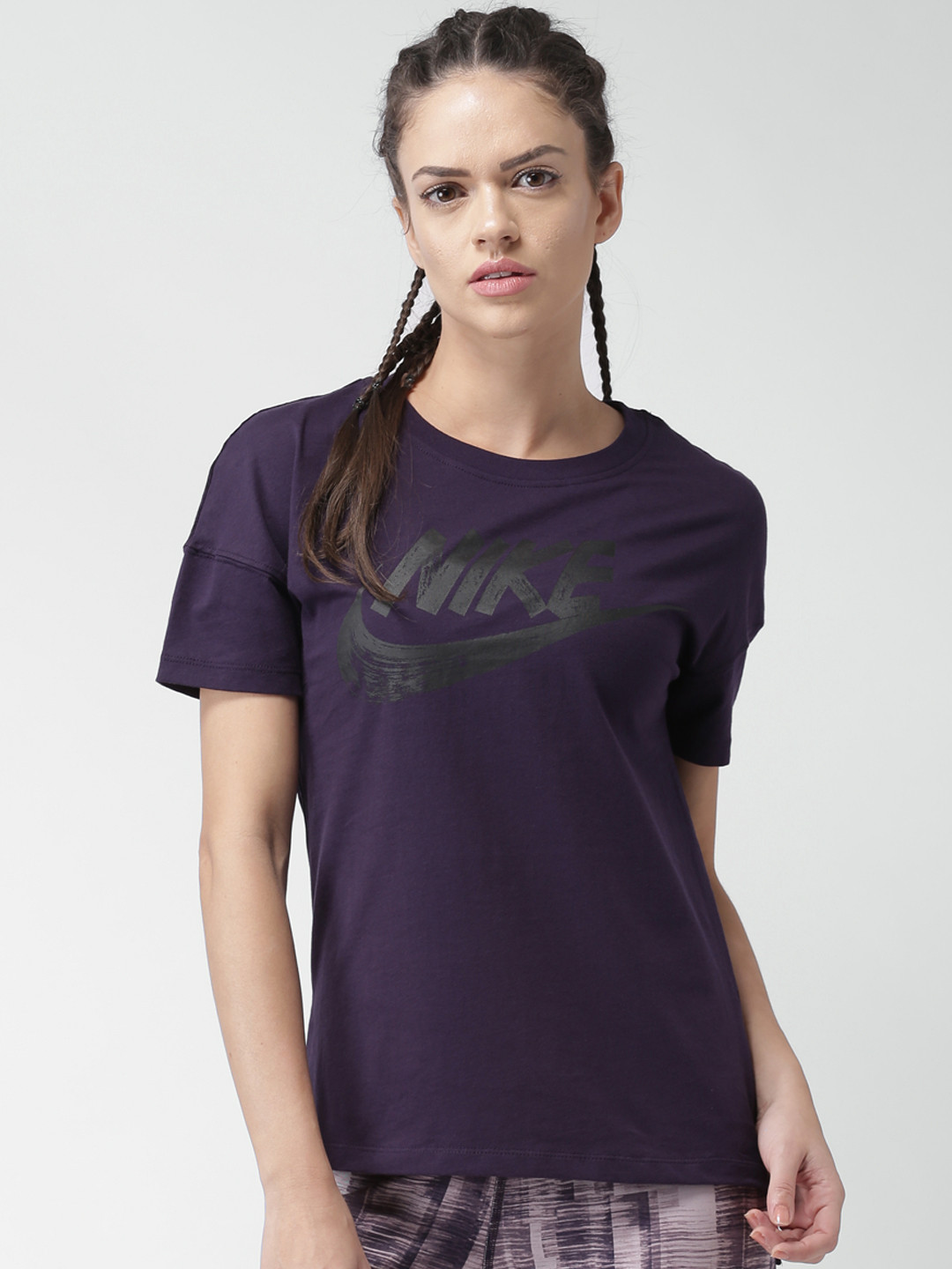 purple women nike shirt