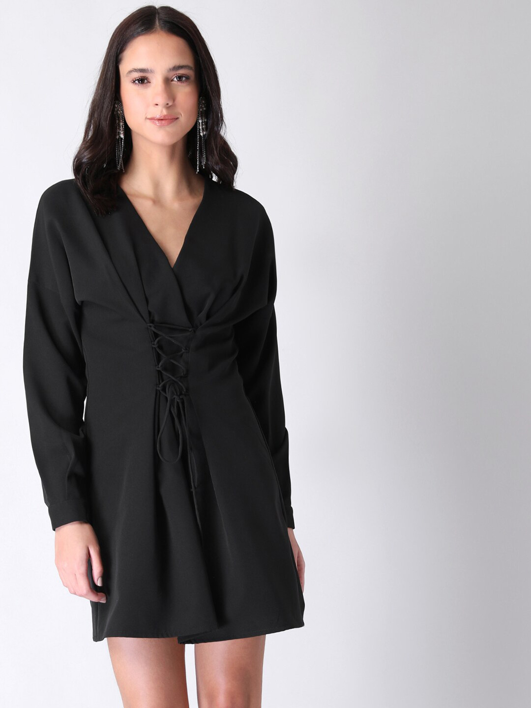 Buy FabAlley Black Corset Tie Up Dress Dresses for Women 16018800