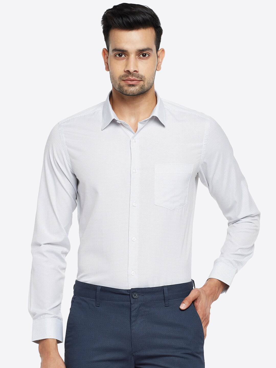 Buy BYFORD By Pantaloons Men White Slim Fit Opaque Formal Shirt 