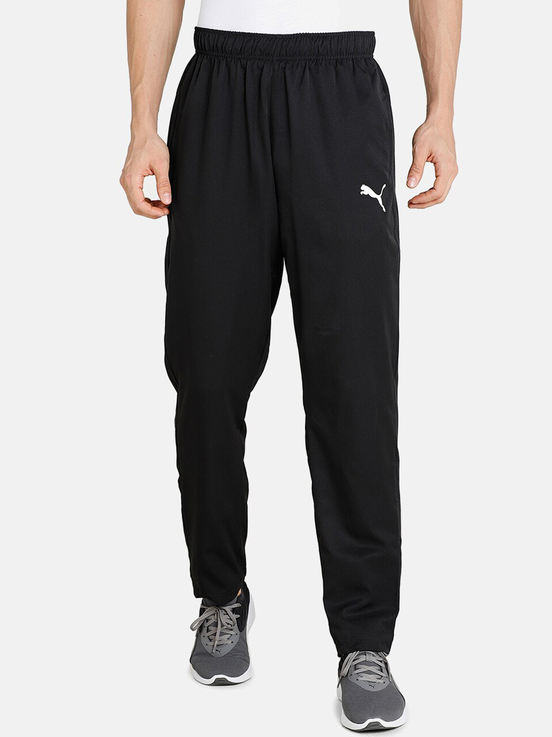 Buy Puma Men Black Solid Active Regular Fit Woven Pants Track Pants