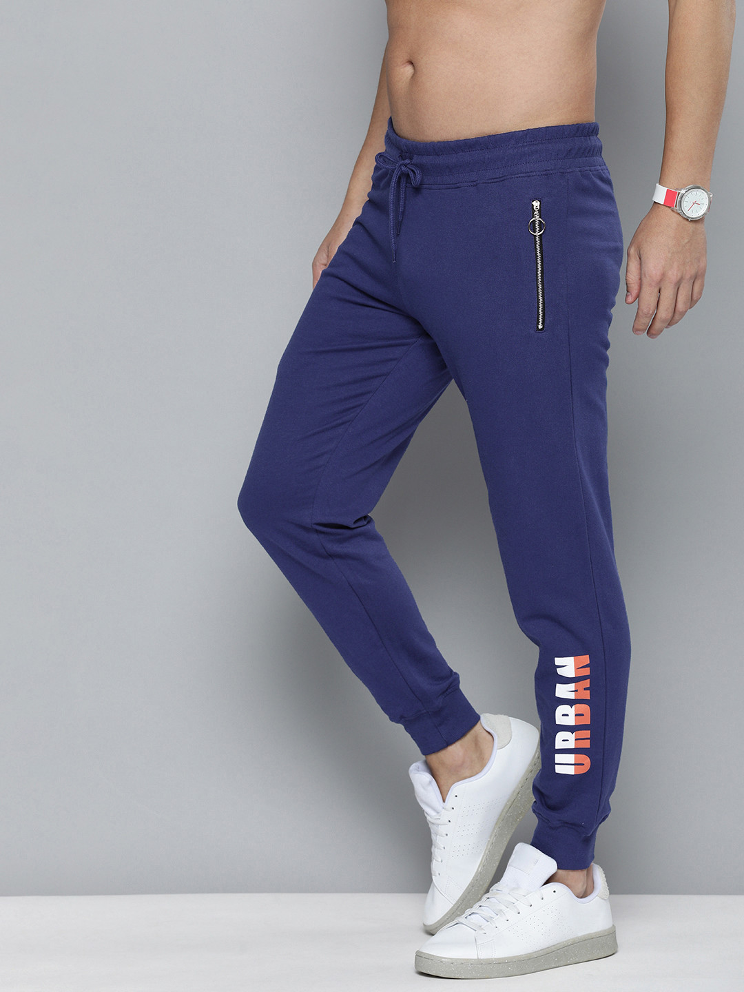 Buy HERE&NOW Men Navy Blue Printed Joggers Track Pants for Men 16040272 Myntra