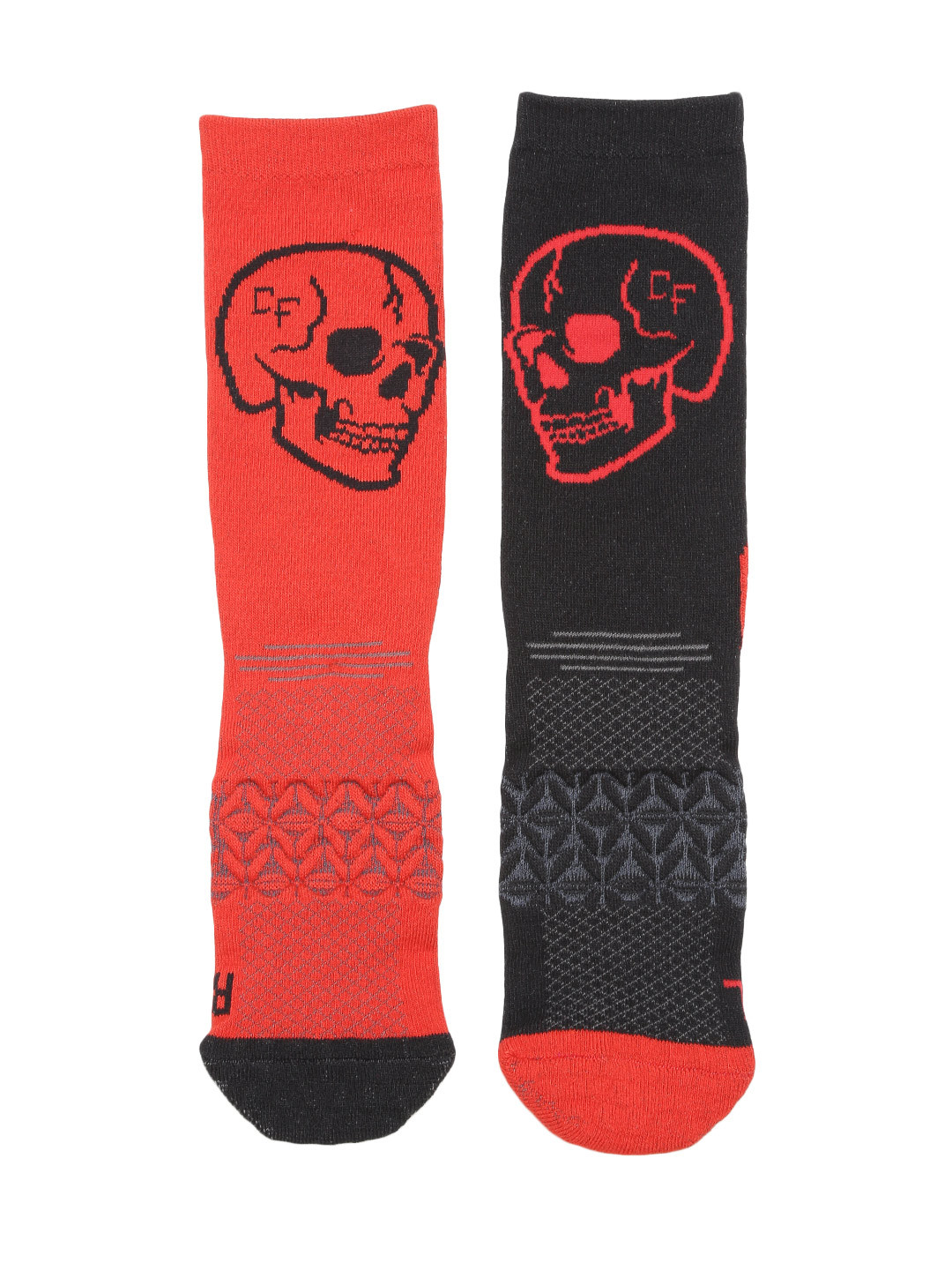 Buy Reebok Men Red & Black M ENG CREW Patterned Training Socks Socks