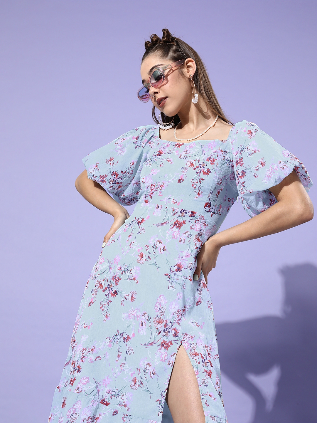 Buy 20Dresses Women Stunning Blue Floral Bustier Dress - Dresses for ...