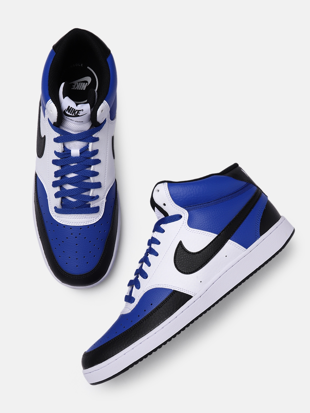 Buy Nike Men Multicoloured Colourblocked Court Vision Mid NBA Leather