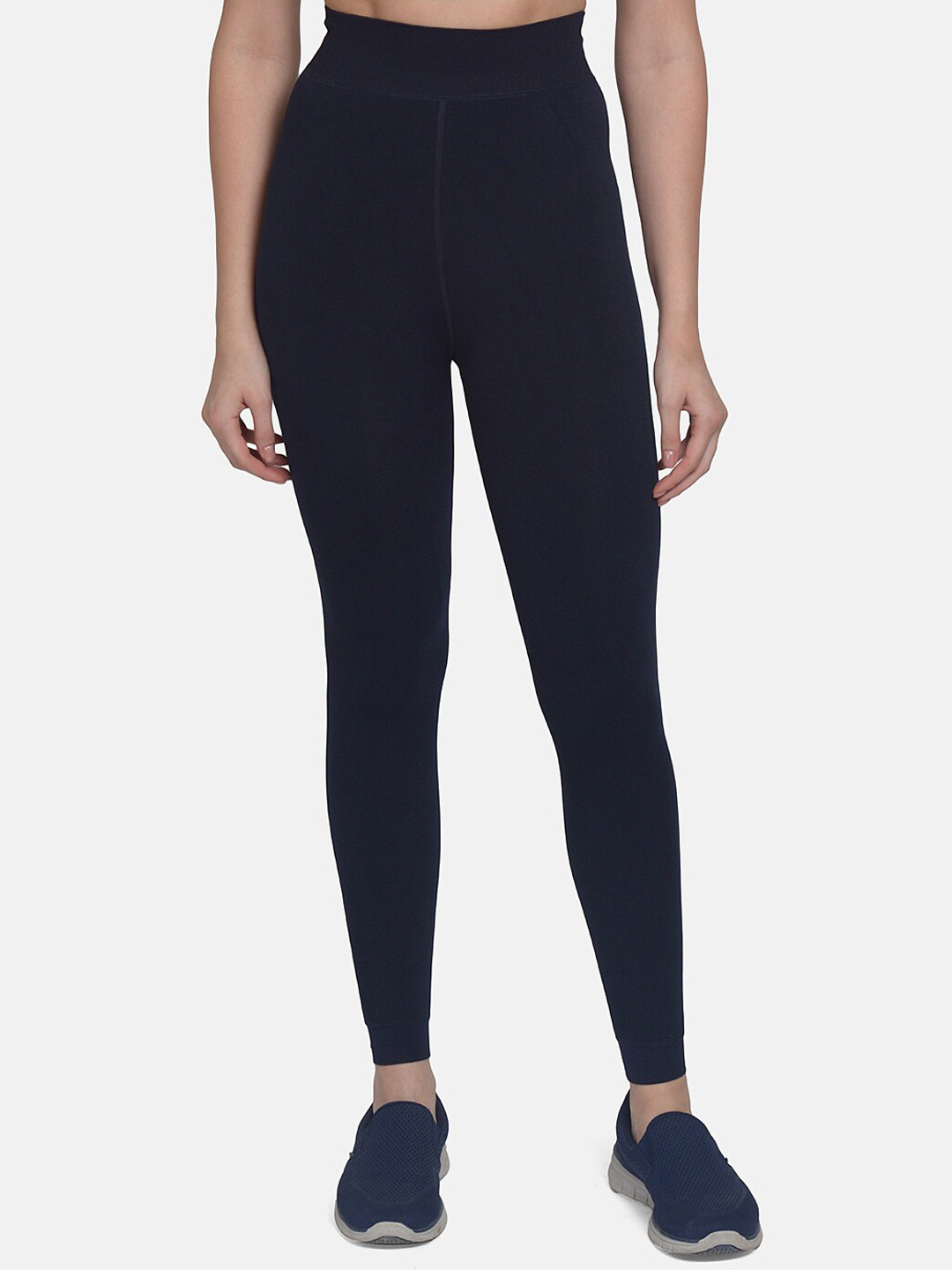 Buy Mod & Shy Women Solid Navy Blue Woolen Stocking Stockings for