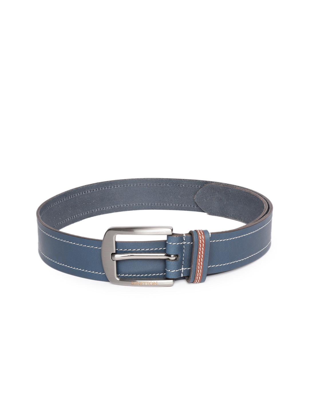 Buy United Colors Of Men Navy Blue Leather Belt Belts for
