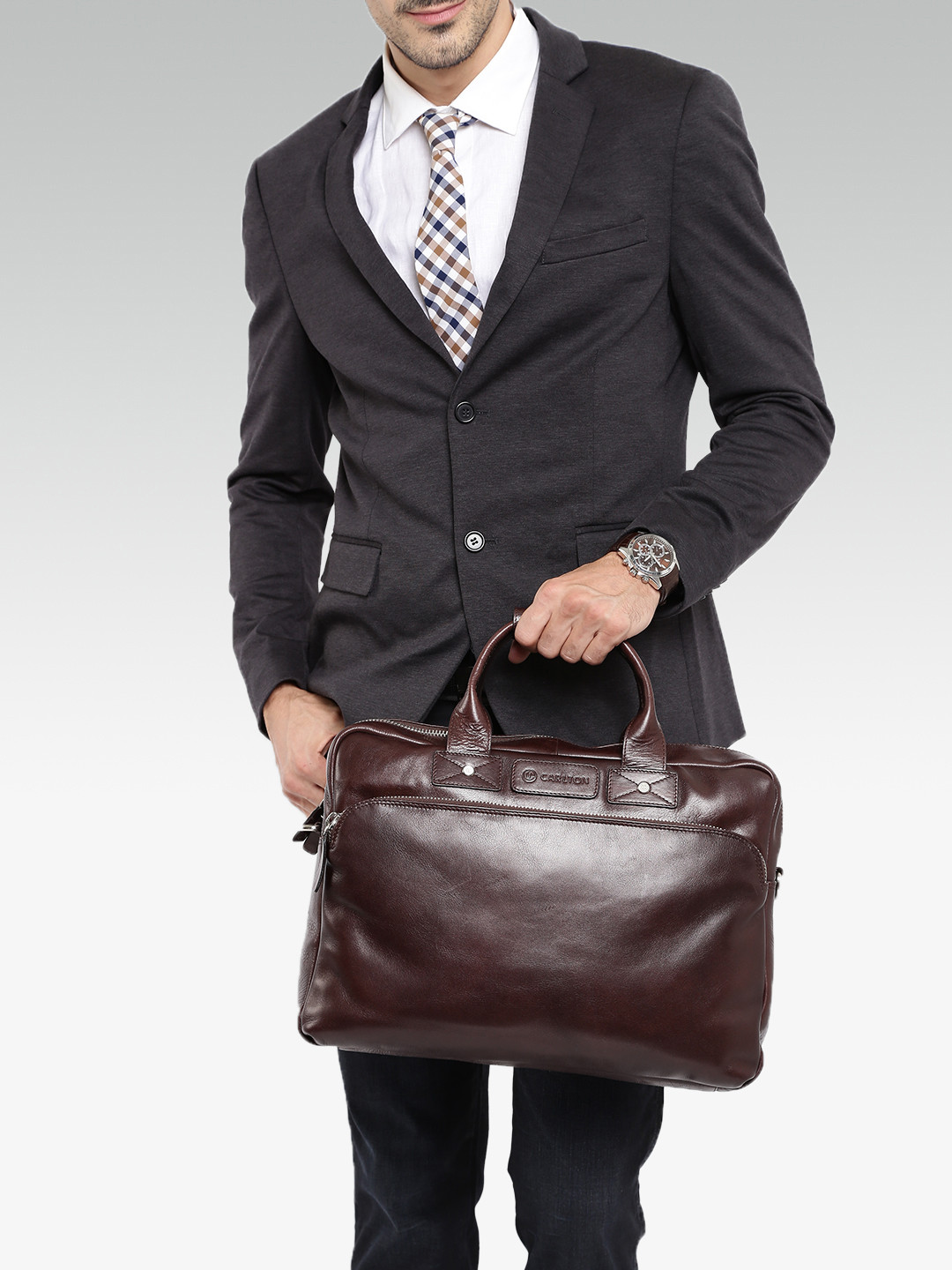 Buy CARLTON Unisex Dark Brown Onyx DG Leather Laptop Bag Laptop Bag for Unisex 1604939 Myntra