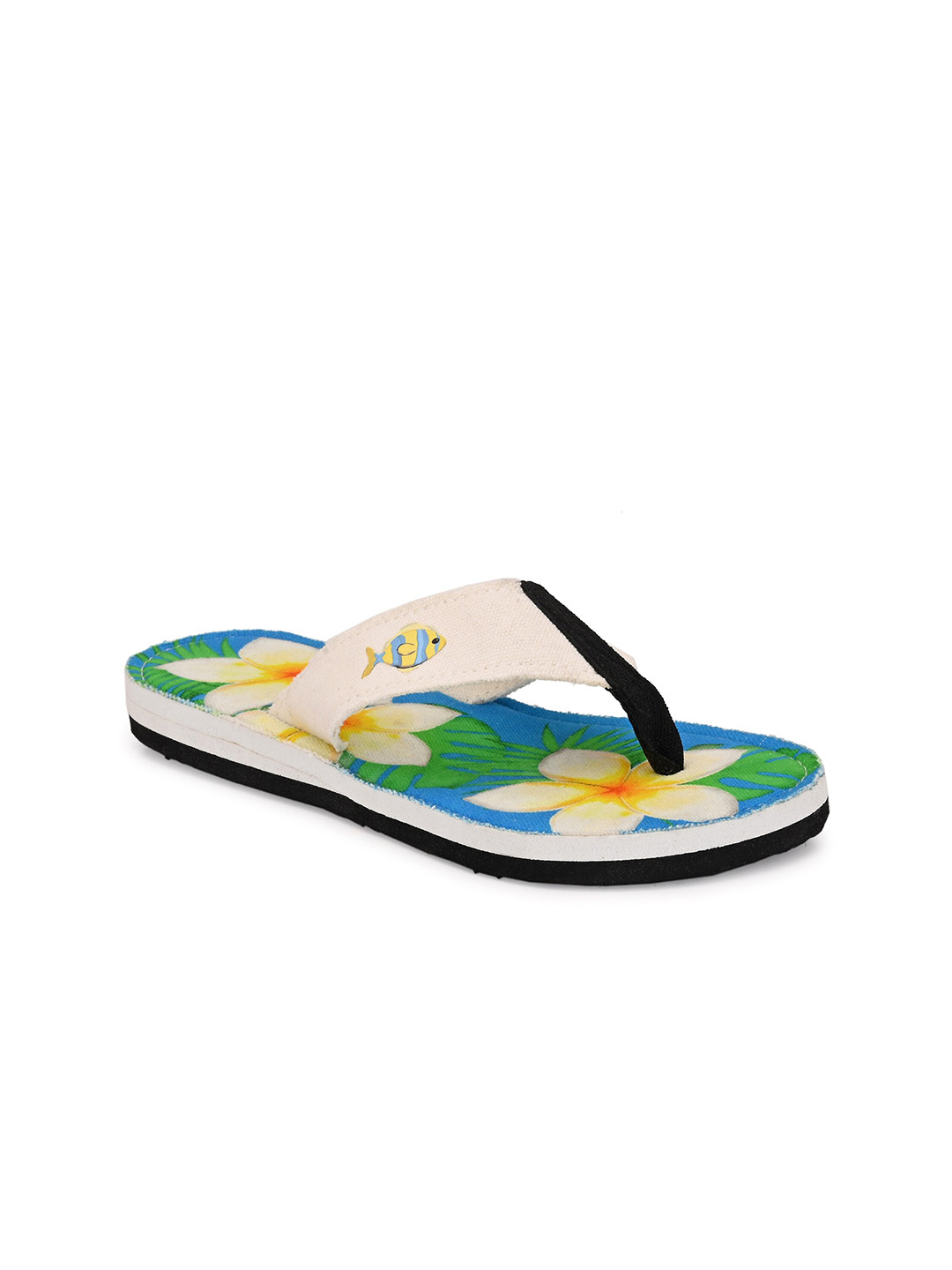 Buy Beachcomber Blue Water Women White & Black Printed Thong Flip Flops
