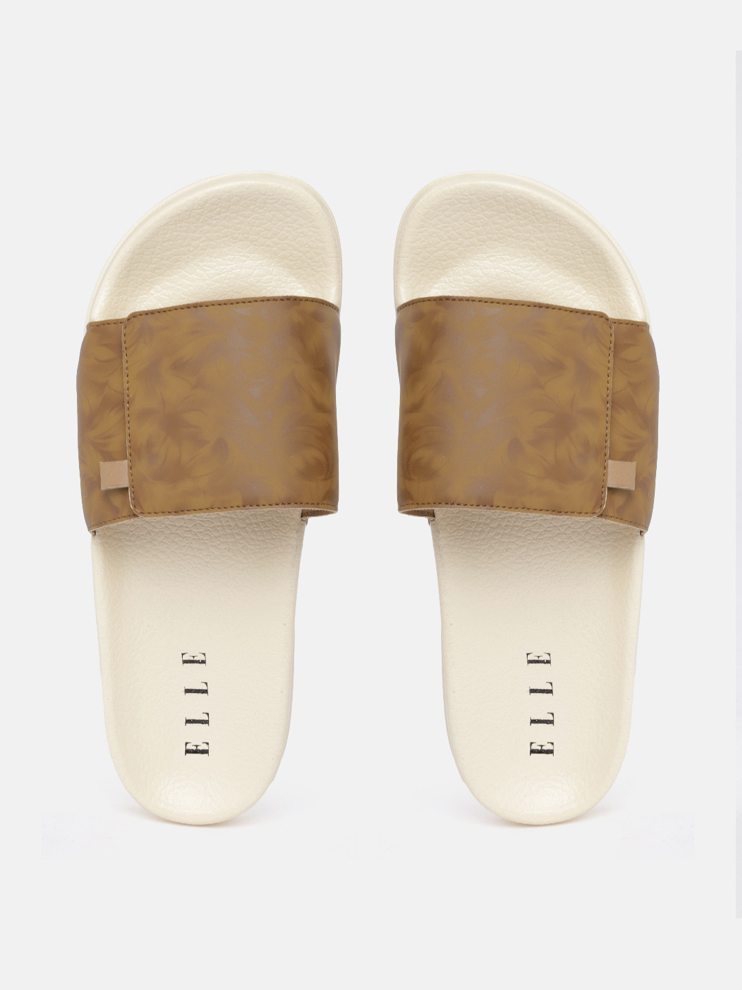 Buy ELLE Women Tan Brown Printed Sliders - Flip Flops for Women 16051240 | Myntra
