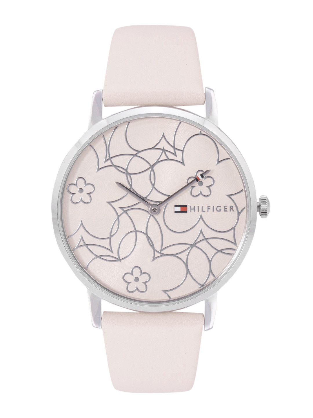 Buy Tommy Hilfiger Women Pink Dial & Leather Straps Floral Textured