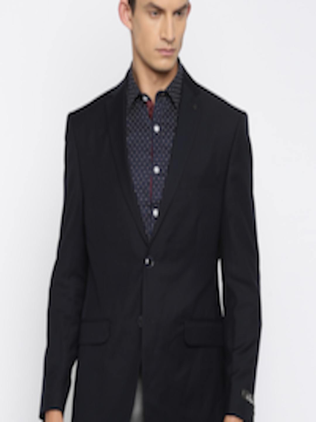 Buy Louis Philippe Navy Ultra Fit Single Breasted Blazer - Blazers for Men 1605330 | Myntra