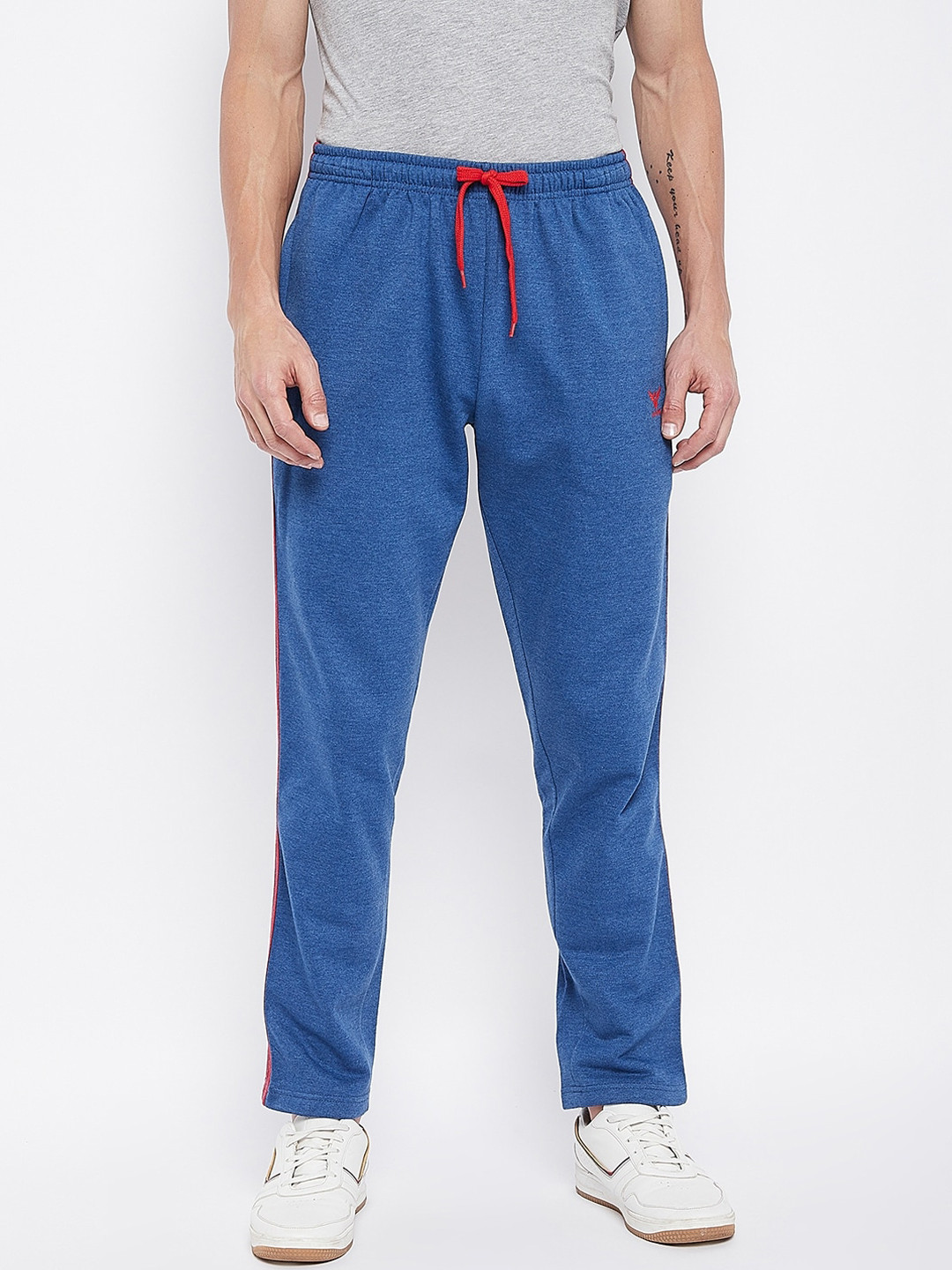 Buy Adobe Men Blue & Red Striped Track Pants Track Pants for Men