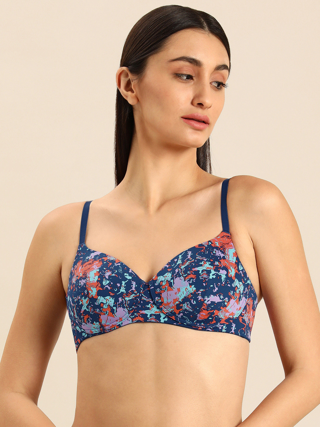 Buy Wacoal Blue Essential Print Abstract Lightly Padded Bra All Day
