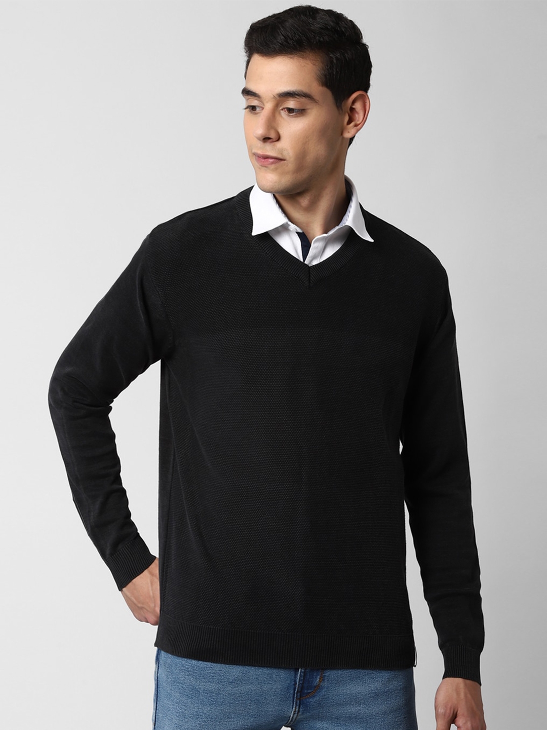 Buy Peter England Casuals Men Black Pullover - Sweaters for Men ...