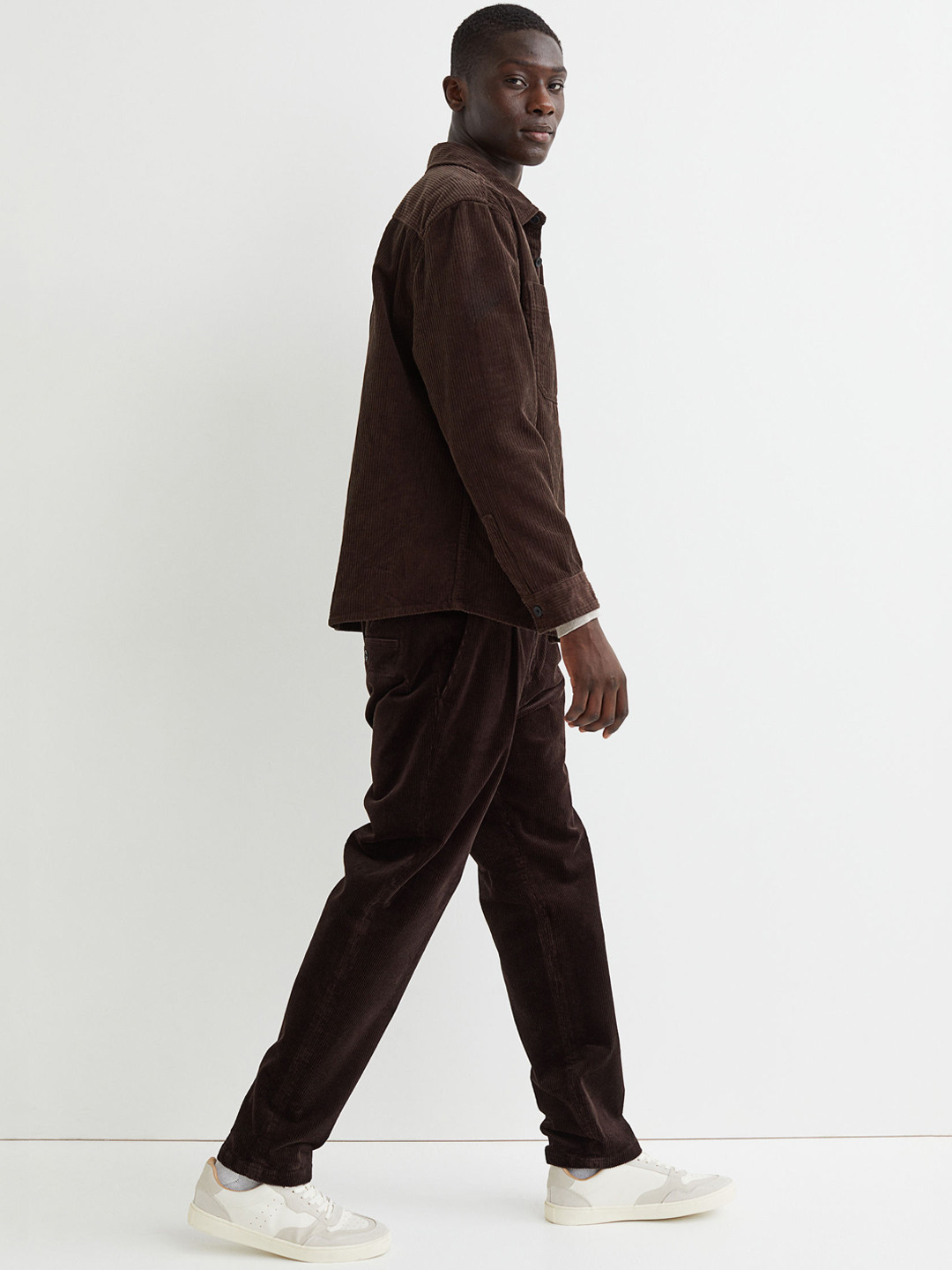 Buy H&M Men Brown Regular Fit Corduroy Trousers Trousers for Men 16066986 Myntra