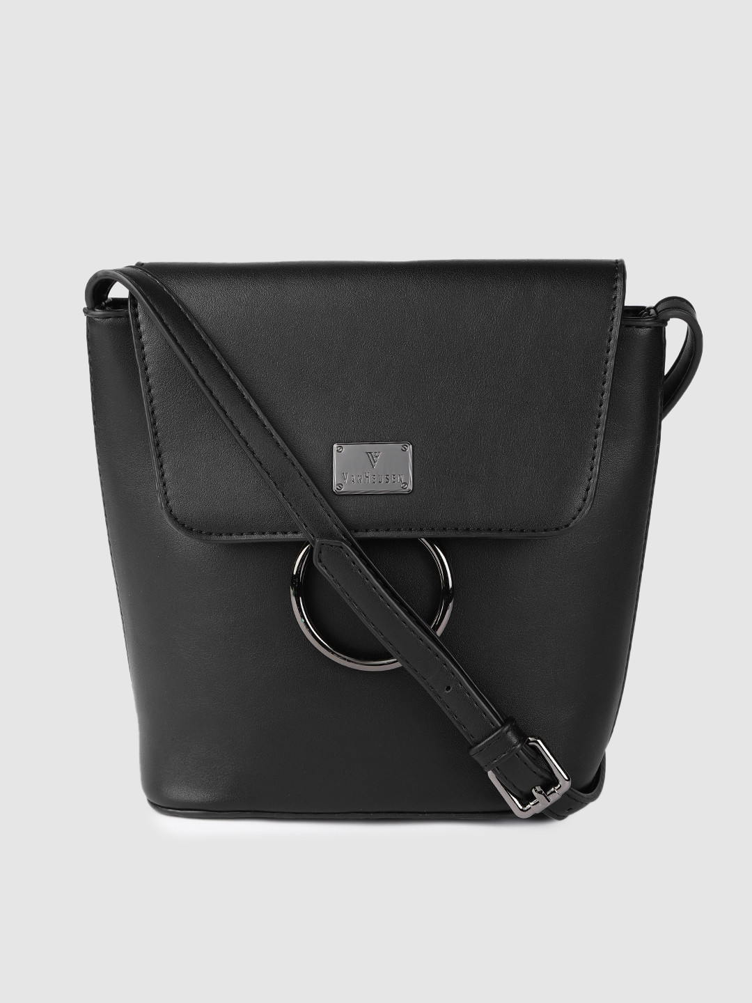 Buy Van Heusen Black Structured Sling Bag Handbags for Women 16068500