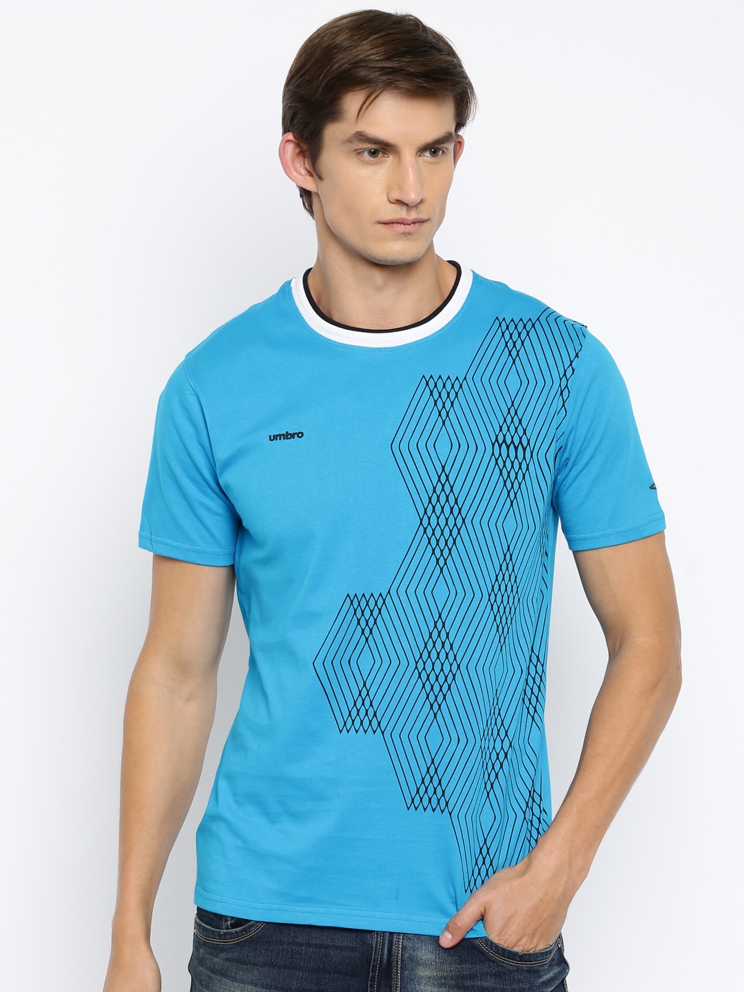 Buy Umbro Men Blue Printed Round Neck T Shirt - Tshirts for Men 1607020 ...