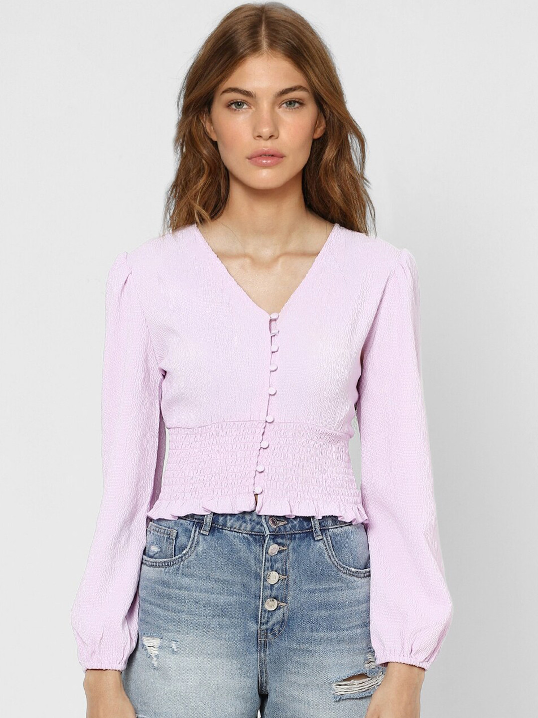 Buy ONLY Purple Extended Sleeves Regular Top Tops for Women 16072352