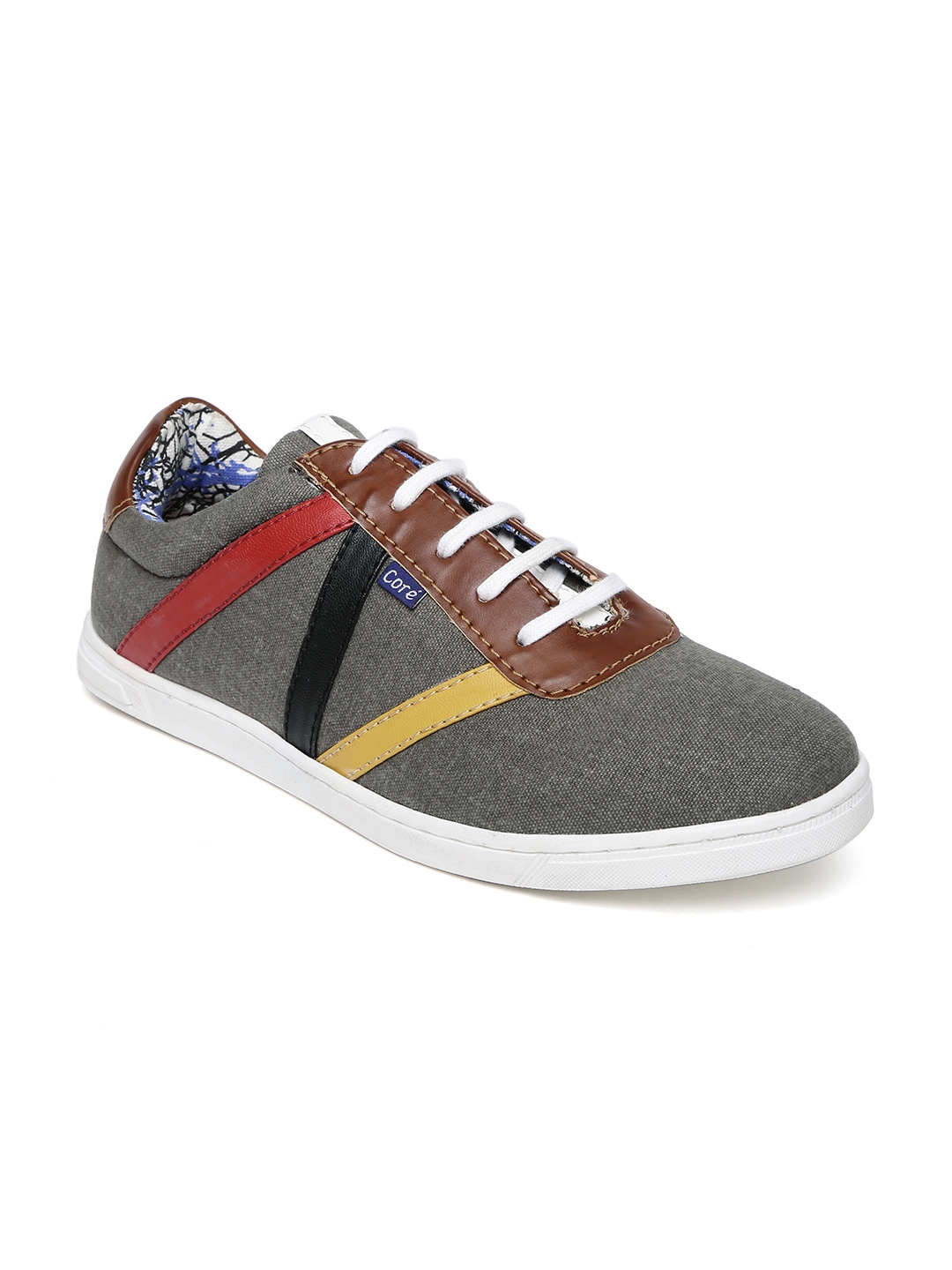Buy Core Men Grey Colourblocked Sneakers - Casual Shoes for Men 1607673 | Myntra