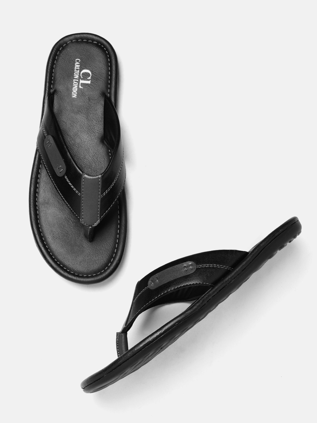 Buy Carlton London Men Black Solid Comfort Sandals Sandals for Men 16080888 Myntra