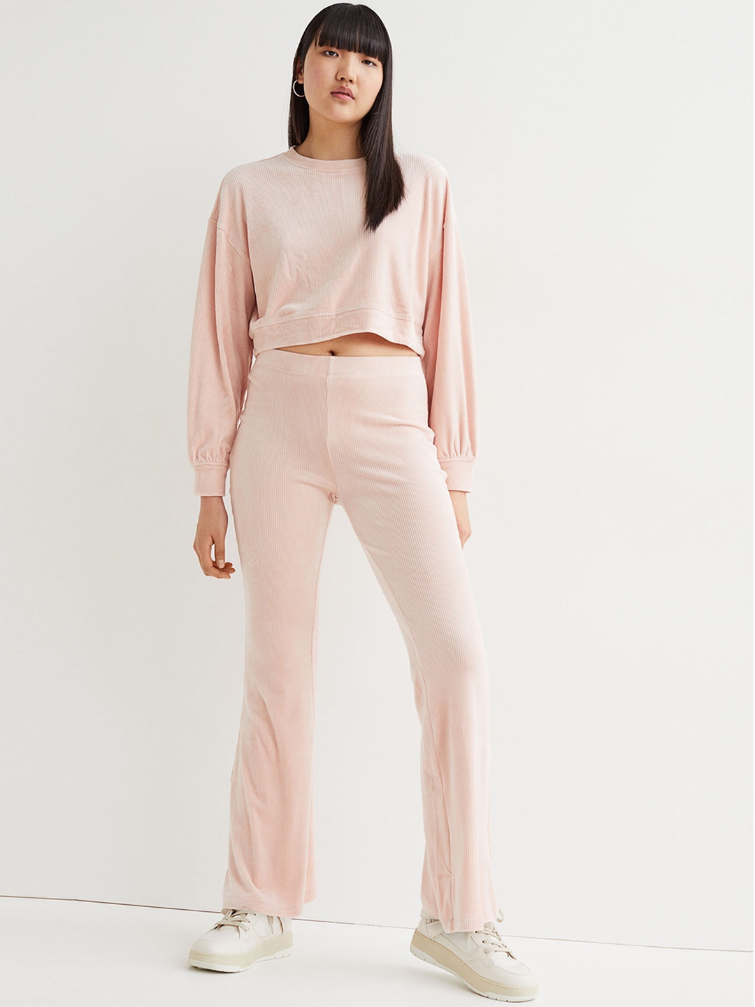 flared velour joggers