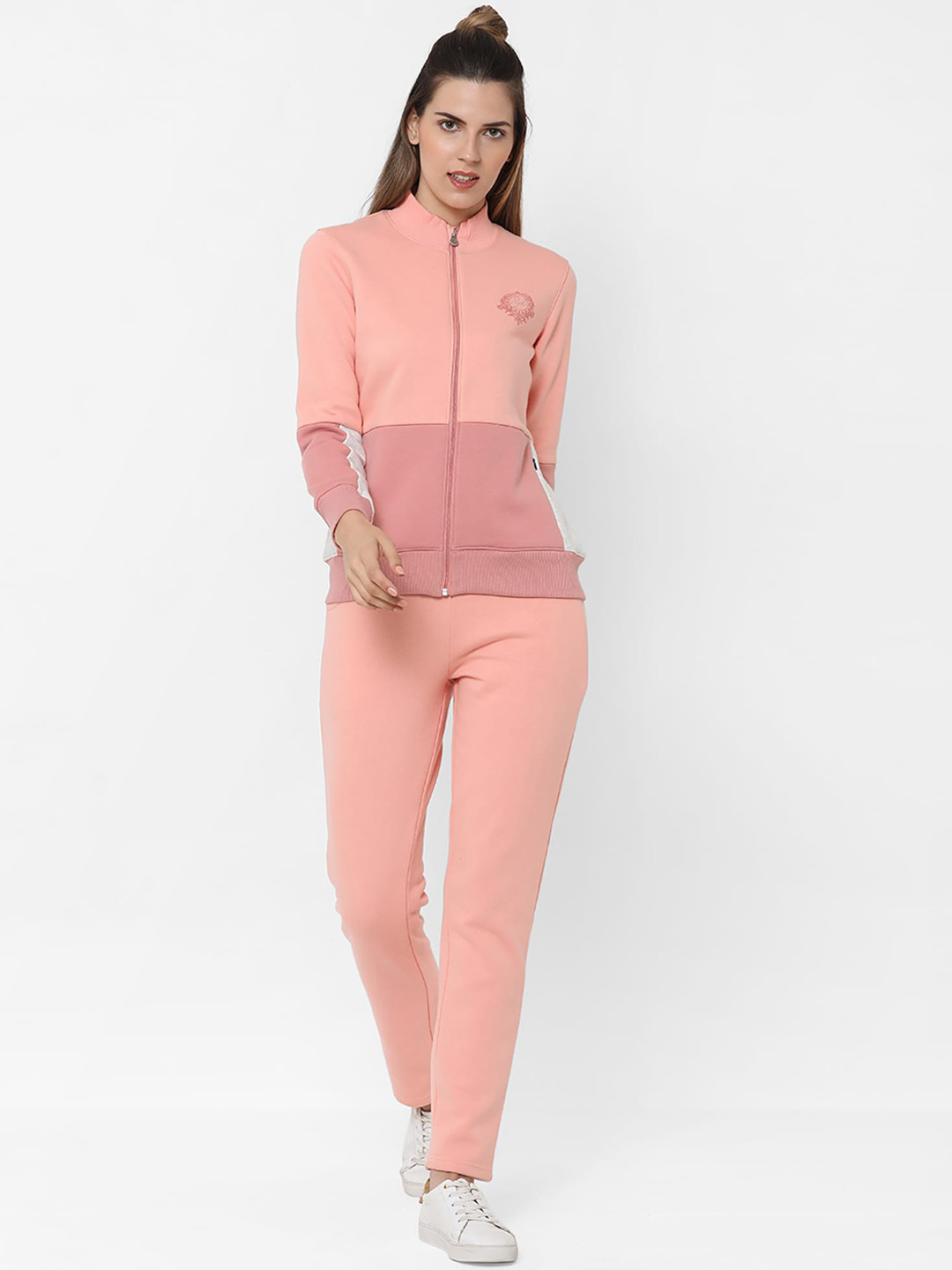 Buy Sweet Dreams Women Pink Colourblocked Tracksuit Tracksuits for