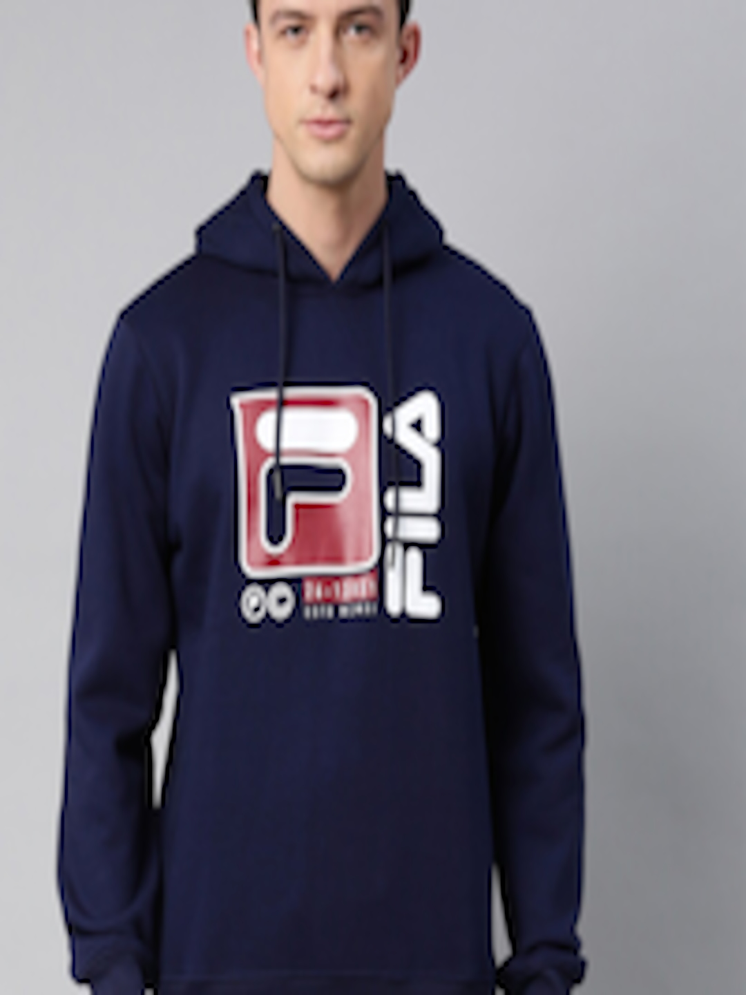 Buy FILA Men Blue & Red Brand Logo Printed Cotton Sweatshirt ...