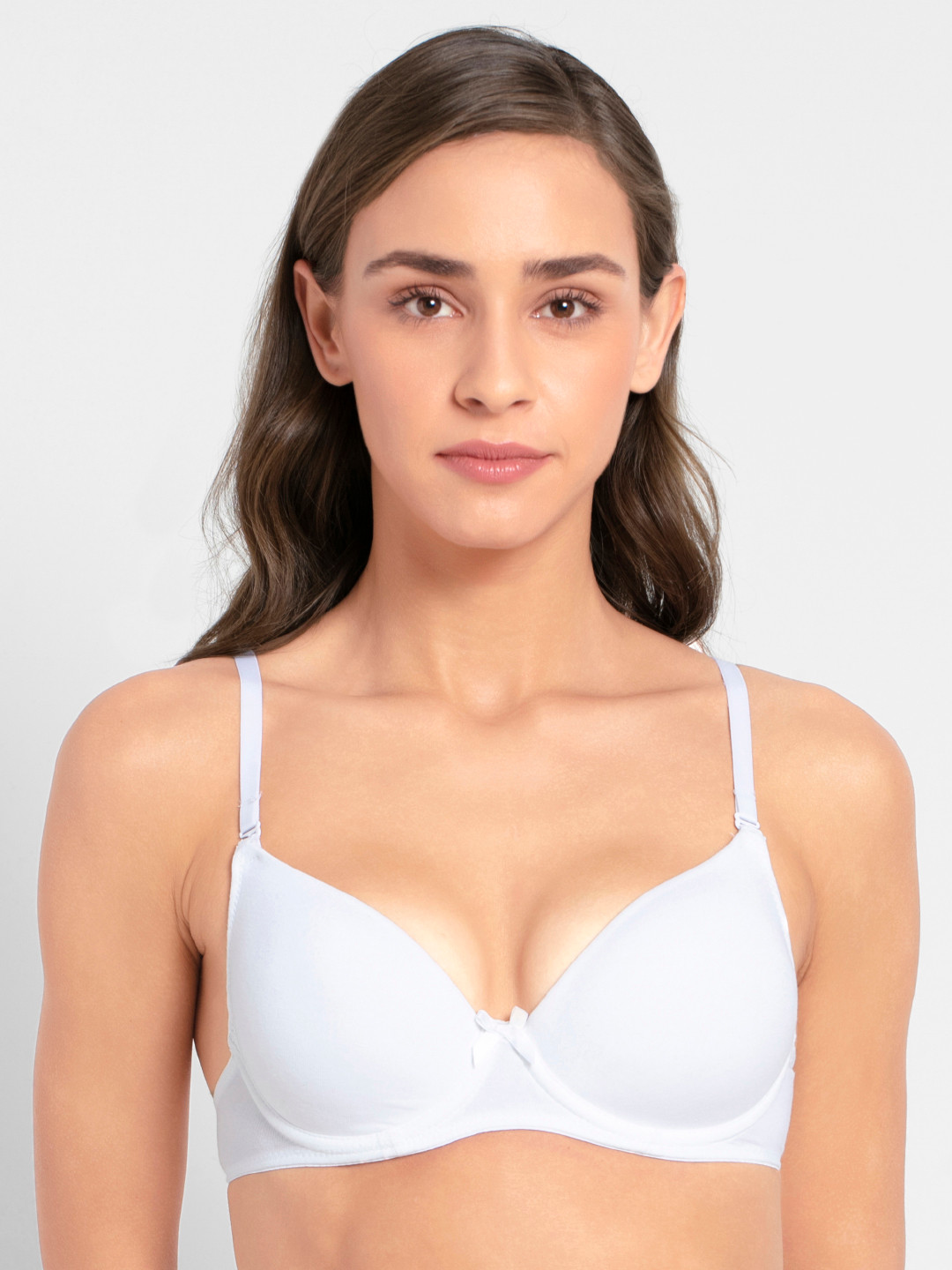 Buy Jockey White Solid Underwired Lightly Padded Everyday Bra 1245 0105