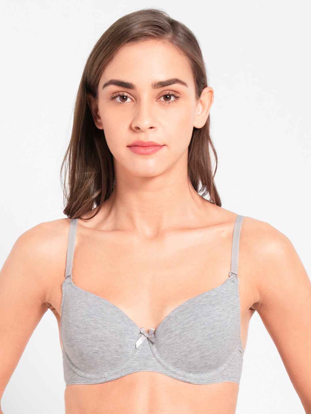 Buy Jockey Grey Solid Underwired Lightly Padded Everyday Bra 1245 0105