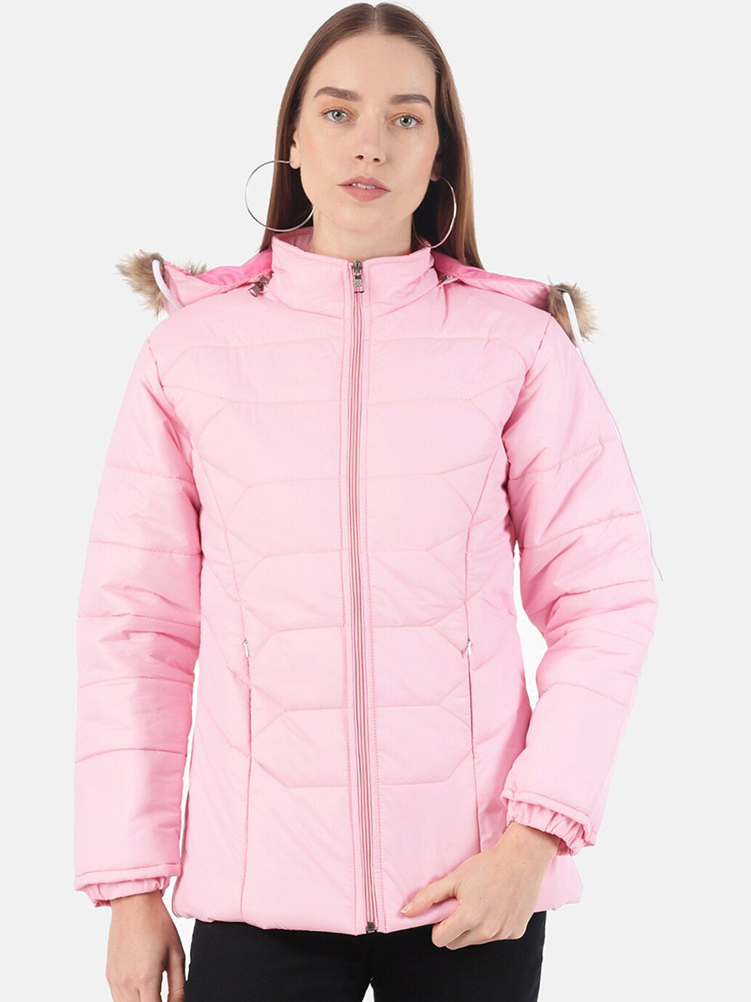 Buy VOXATI Women Pink Longline Padded Jacket Jackets for Women