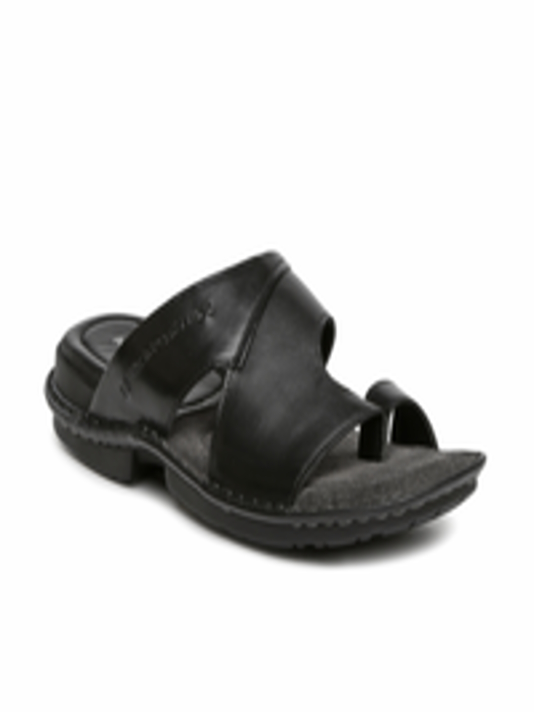Buy Hush Puppies Men Black Leather Sandals - Sandals for Men 1610122 ...